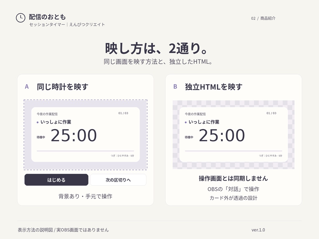 配信のおとも セッションタイマー|作業・休憩・雑談の区切りに