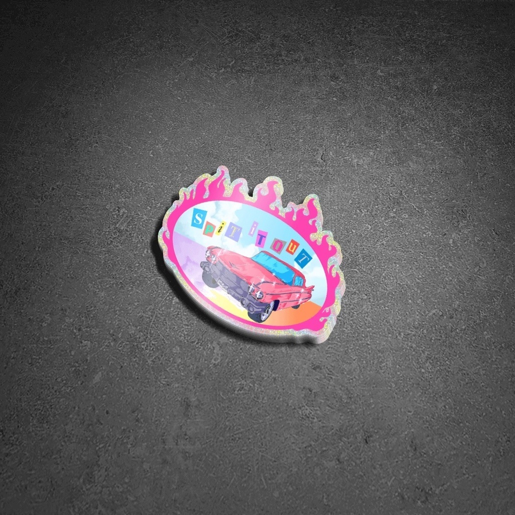 "Rebellious" glitter sticker