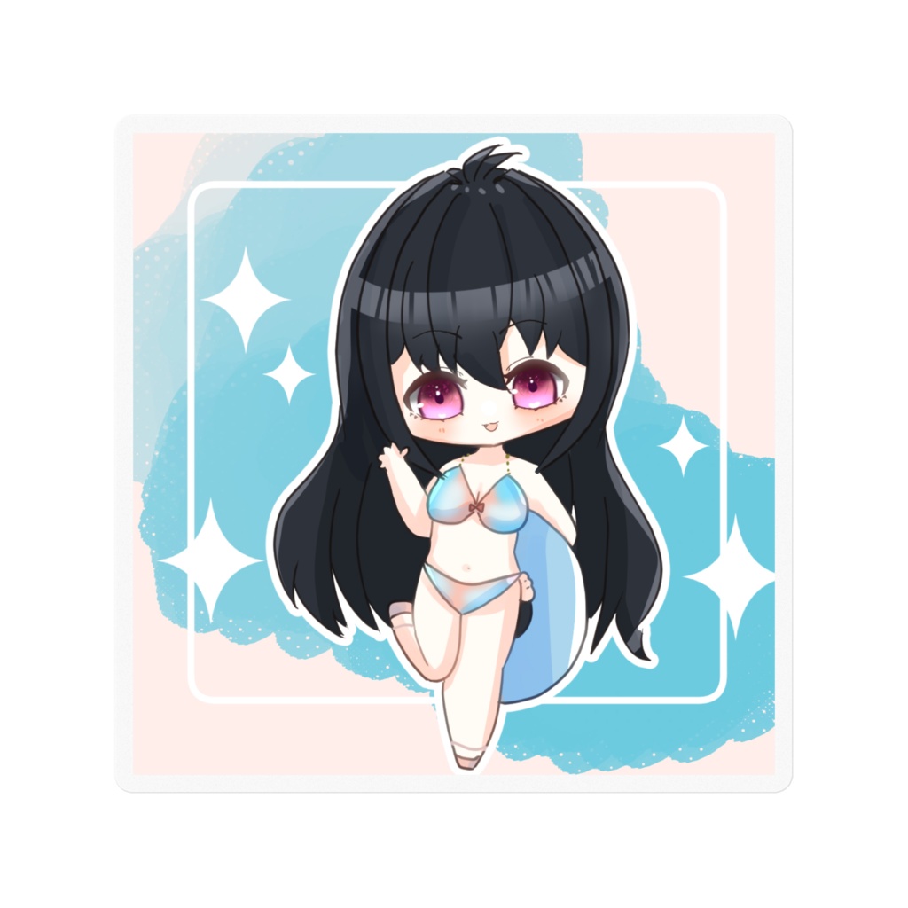 SD_水着める子ステッカー