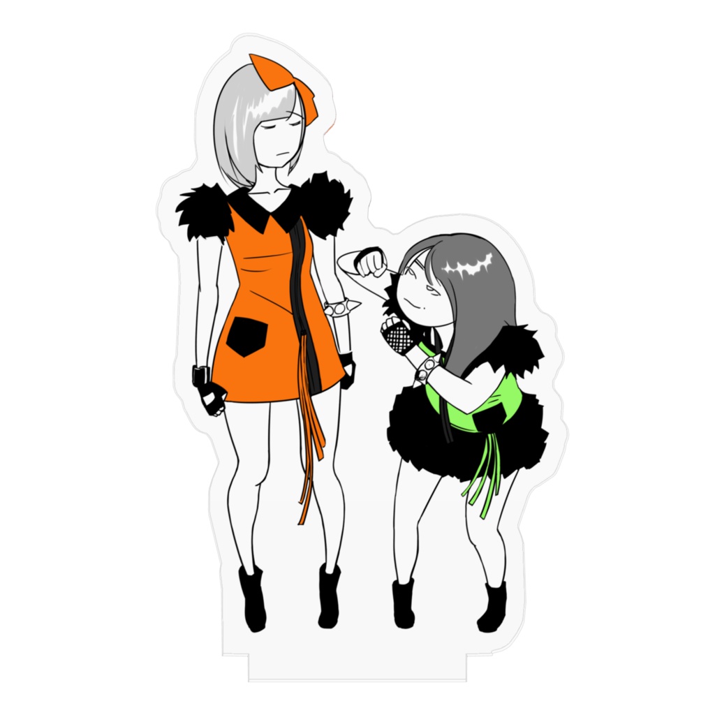 ワクテカ(オレンジと黄緑)