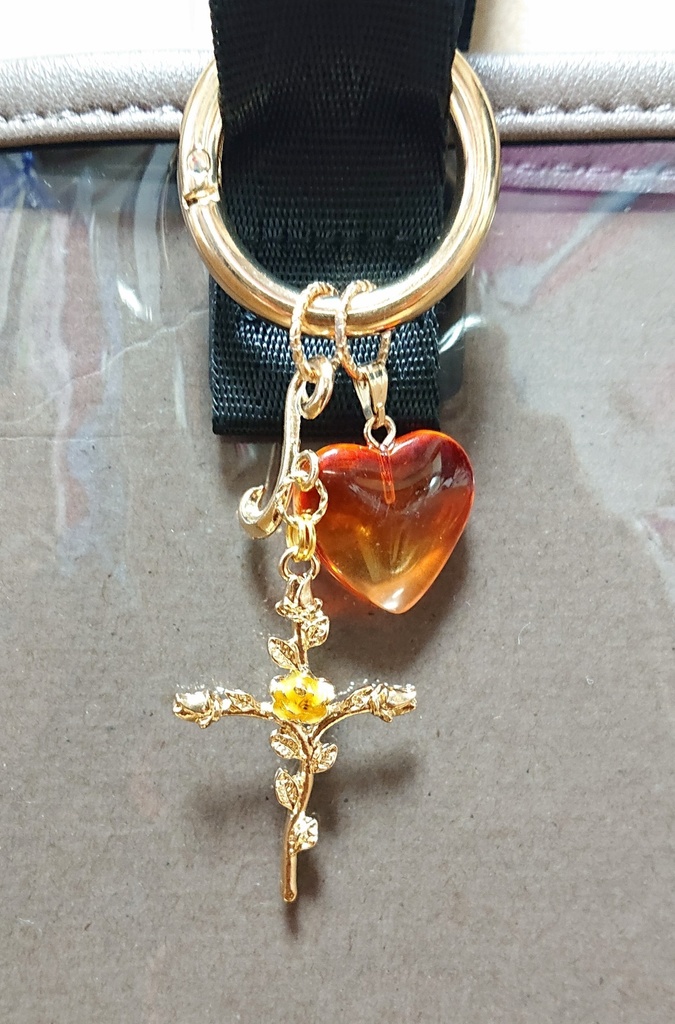 🍾薔薇と❤️のバッグチャーム👔