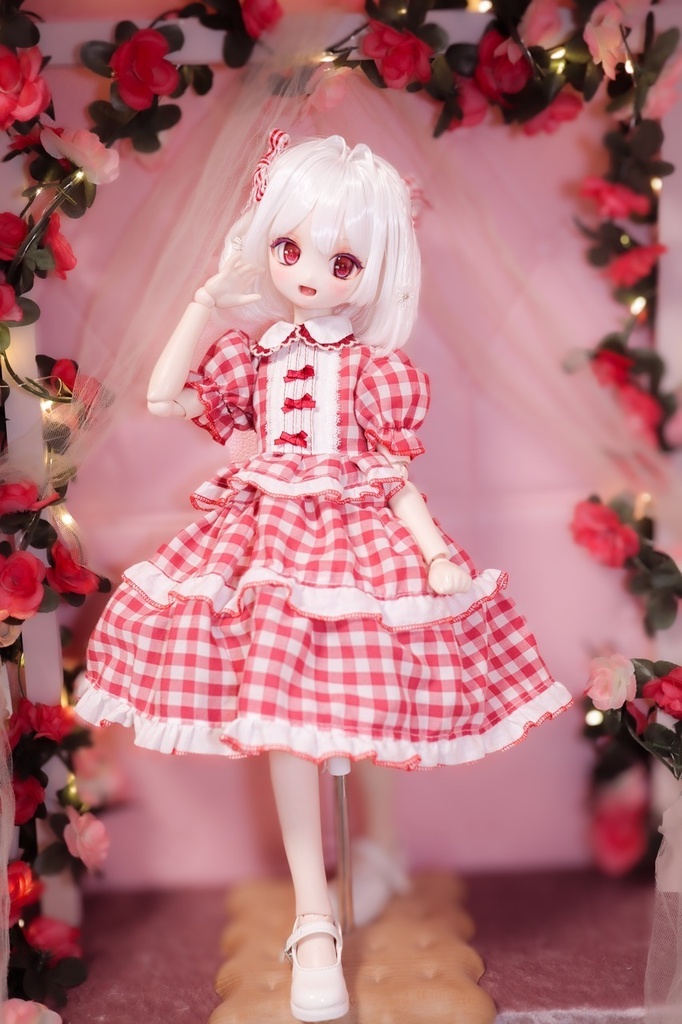 DD,SDM　赤チェックワンピース
