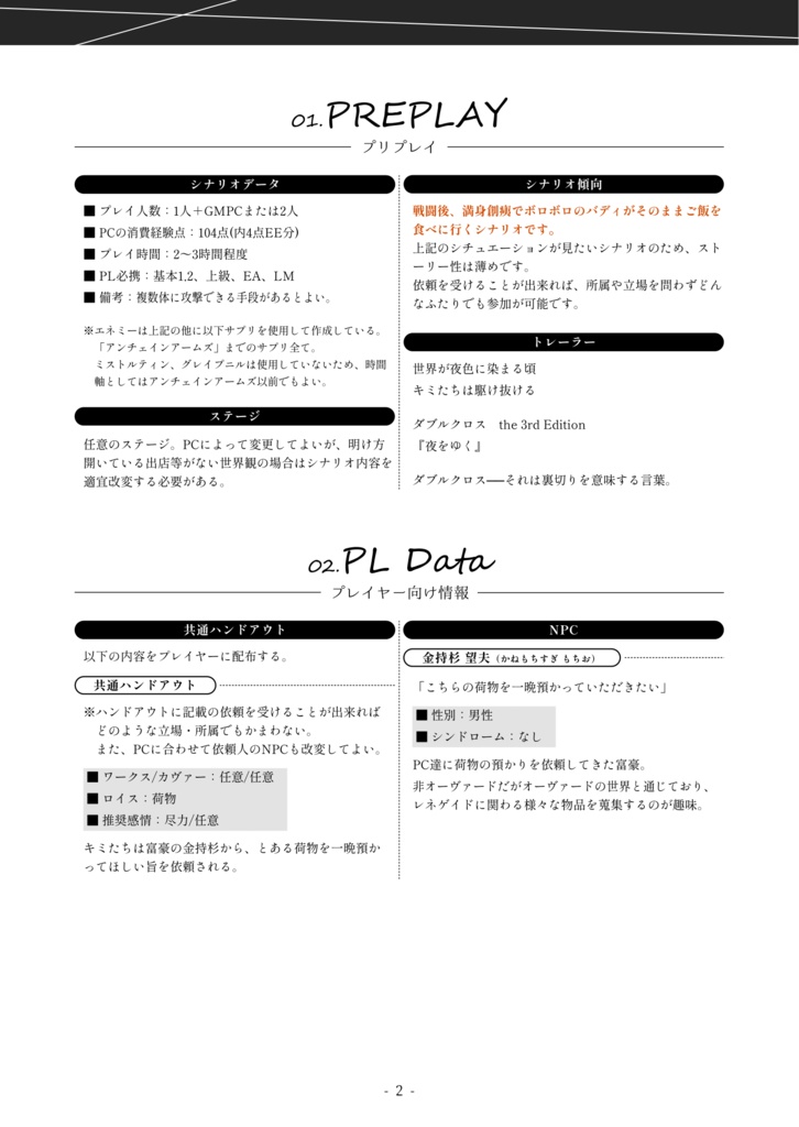 【DX3rd】夜をゆく