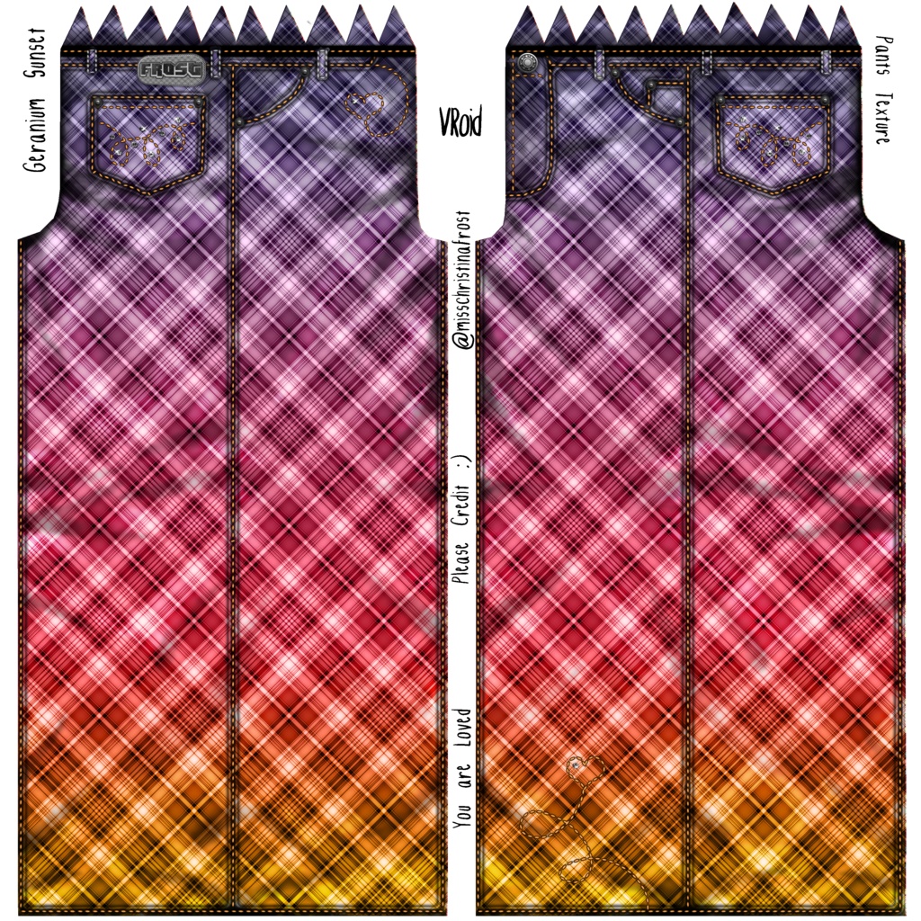 Geranium Sunset Jean of Hearts Bottoms Texture Pack