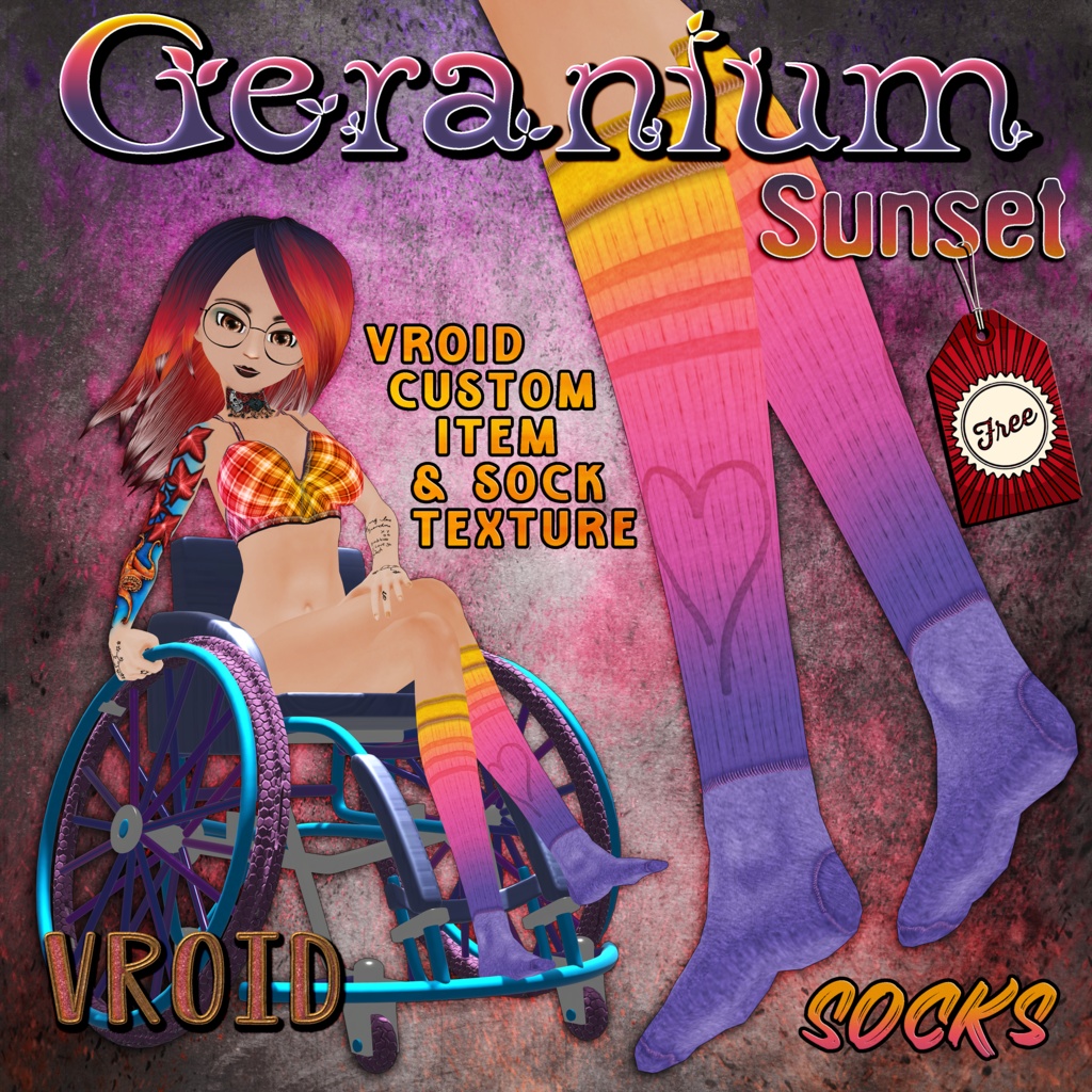 Geranium Sunset Sock Texture