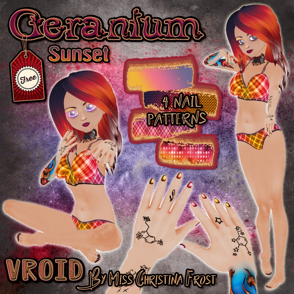 Geranium Sunset Nail Pack