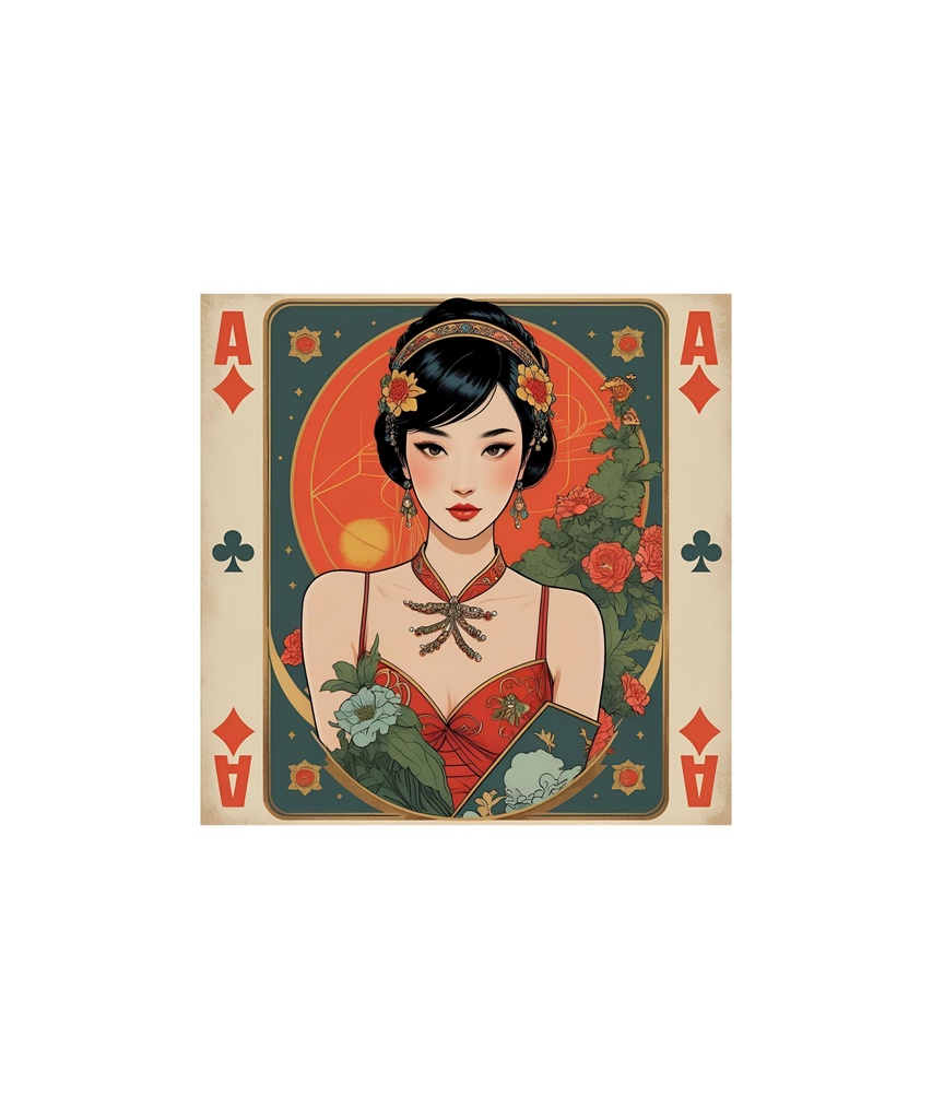 レトロゲーム×アールデコ 女性イラスト素材セット（6点）