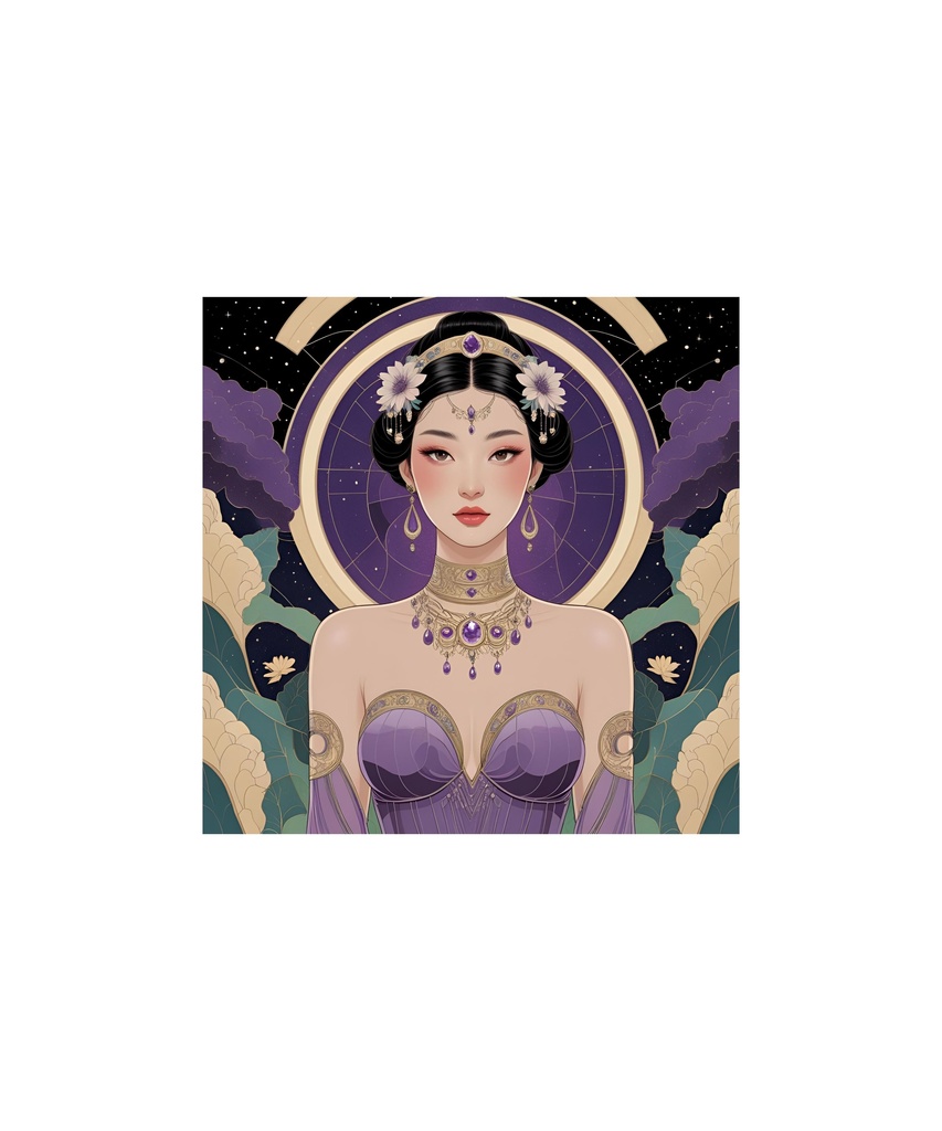 アールデコ　宝石と花の女性イラスト素材（全15点）