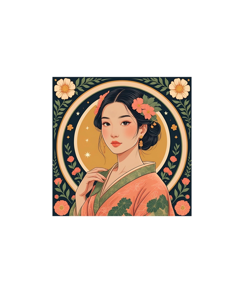 季節と花のレトロイラスト 20枚セット 1