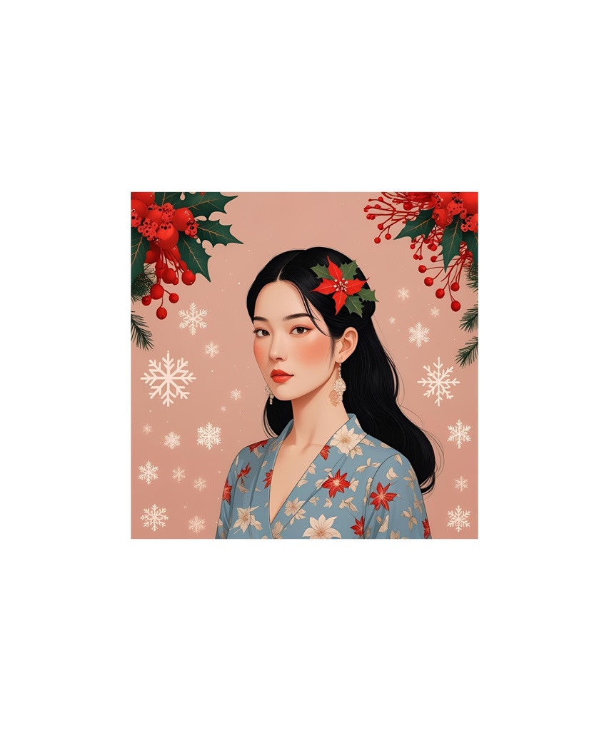 季節と花のレトロイラスト 20枚セット 1