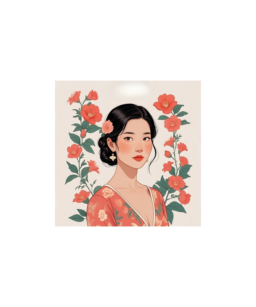 季節と花のレトロイラスト 20枚セット 1