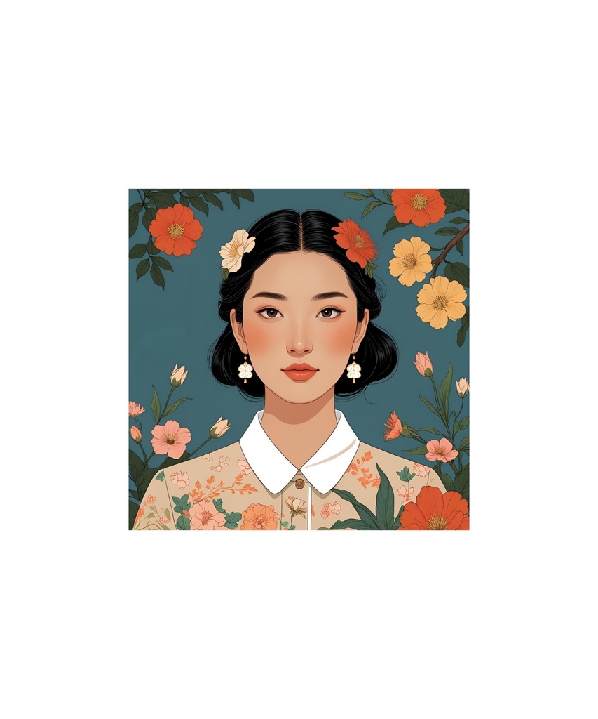 季節と花のレトロイラスト 20枚セット 1