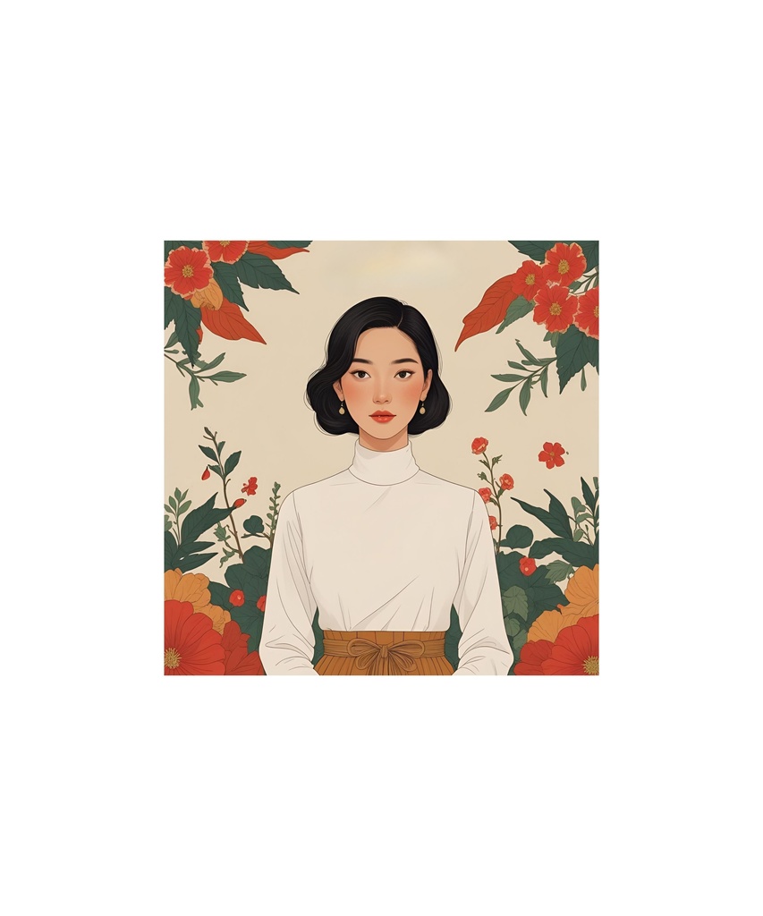 季節と花のレトロイラスト 20枚セット 1