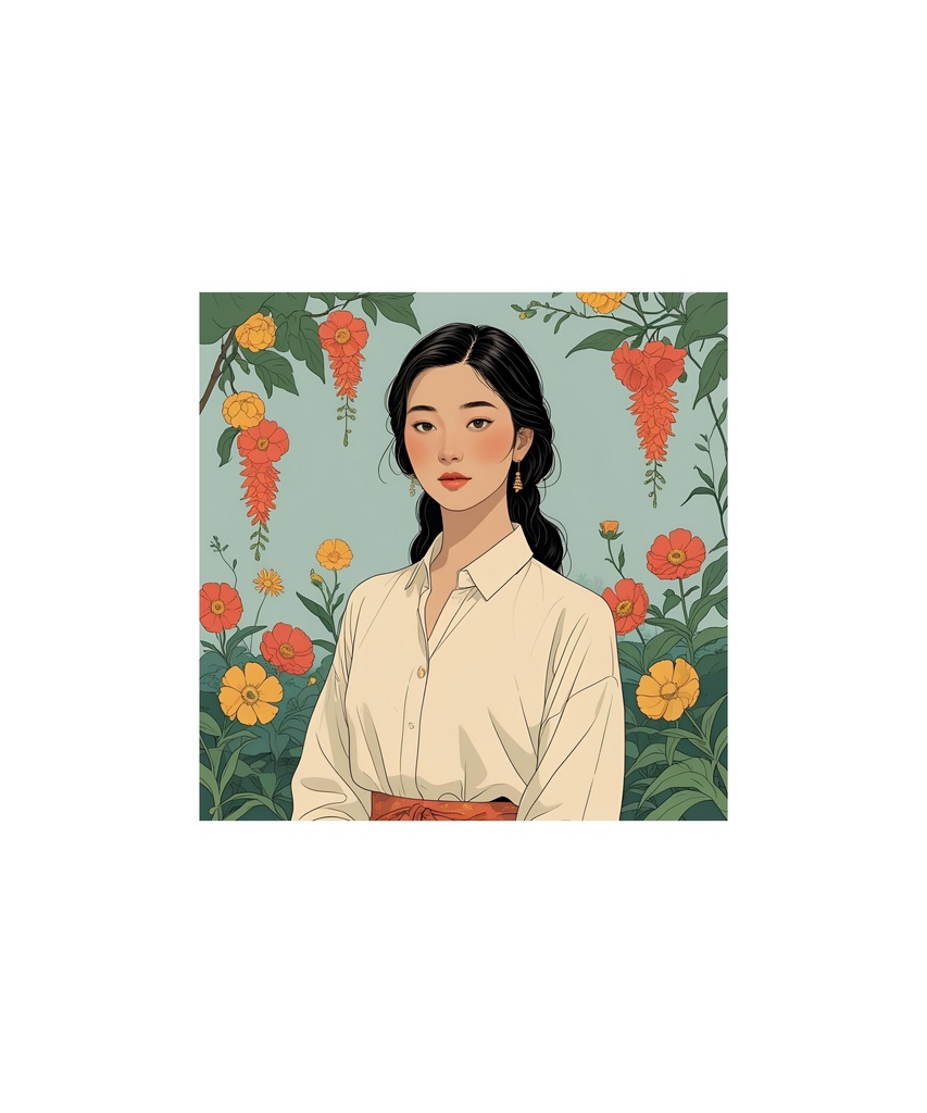 季節と花のレトロイラスト 20枚セット 1