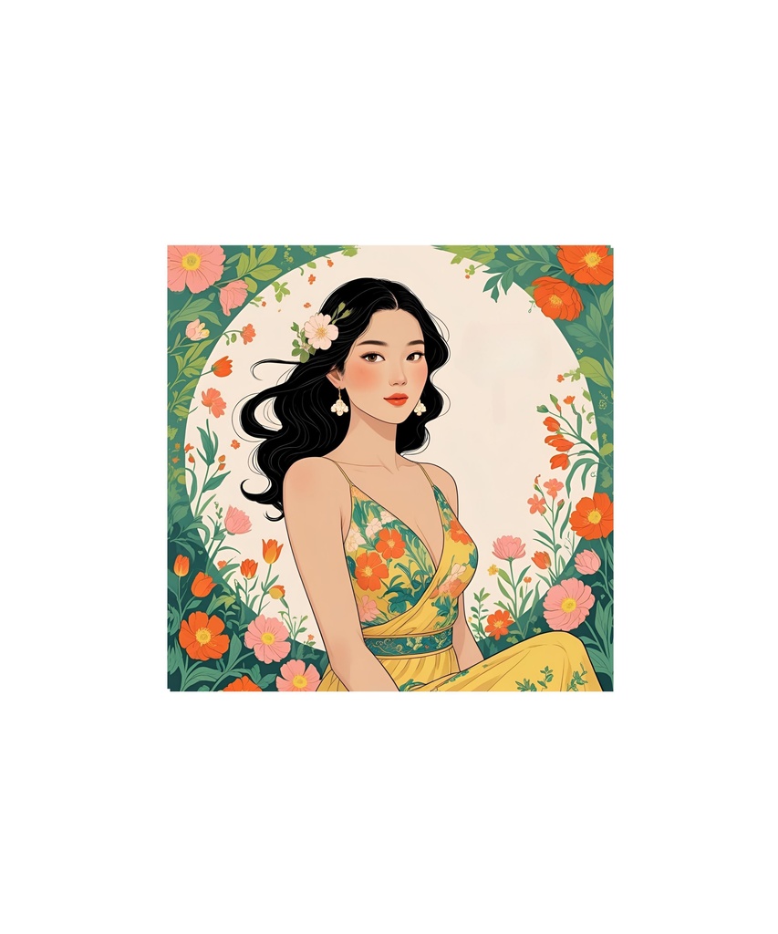 季節と花のレトロイラスト 20枚セット 1