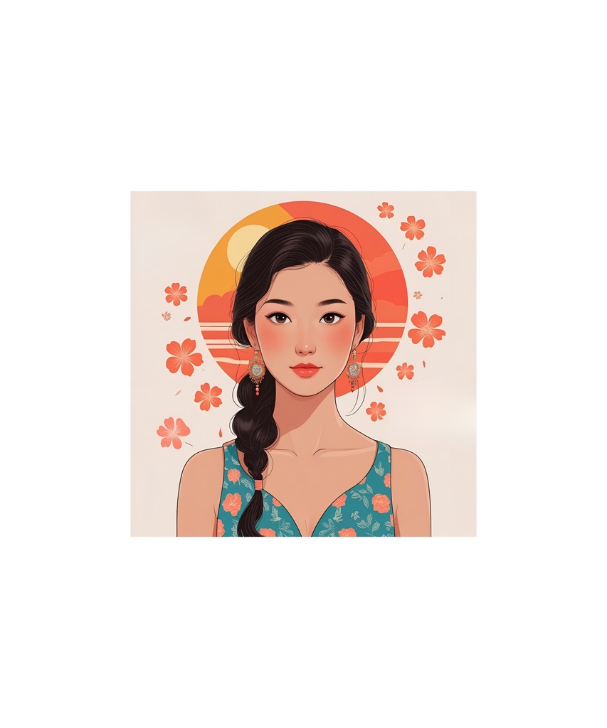 季節と花のレトロイラスト 20枚セット 1