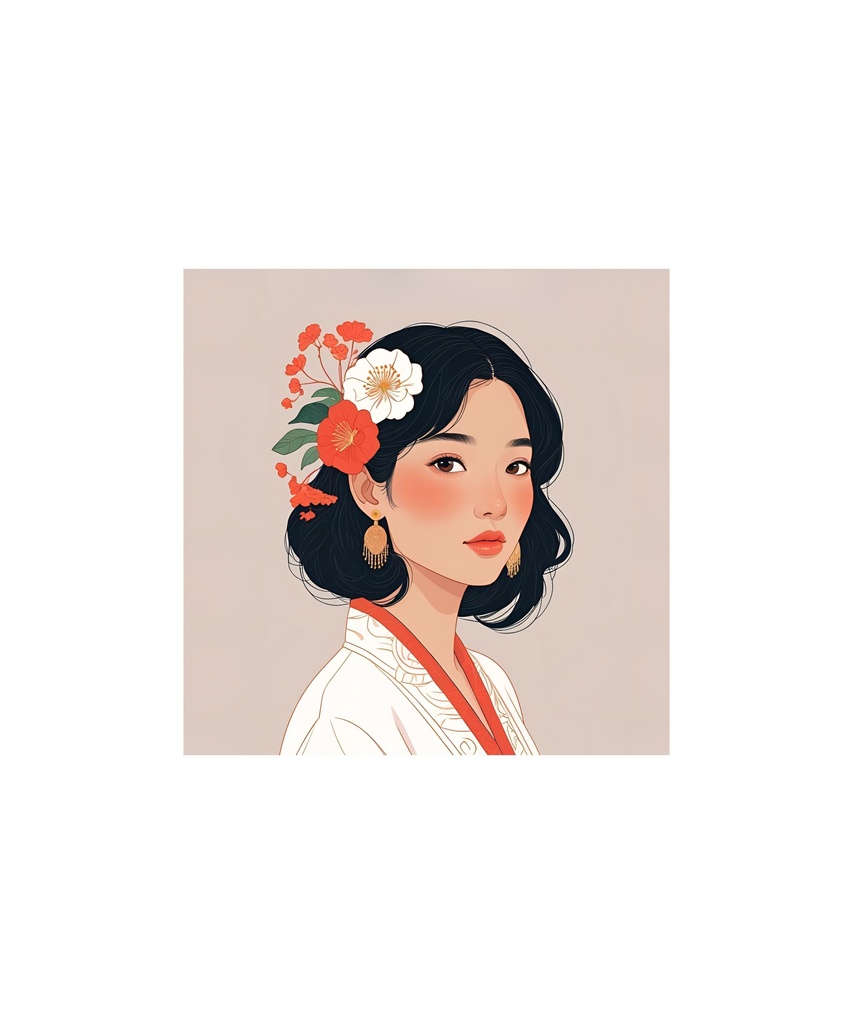 季節と花のレトロイラスト 20枚セット 1