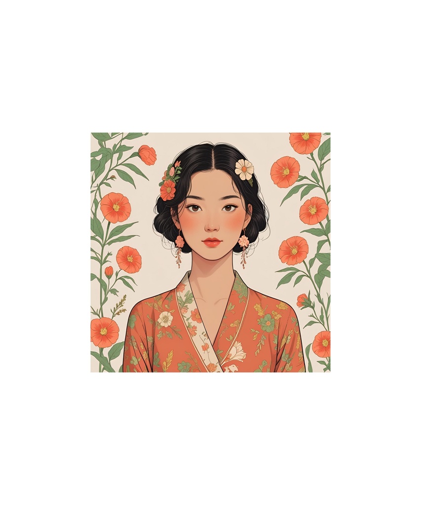 季節と花のレトロイラスト 20枚セット 2