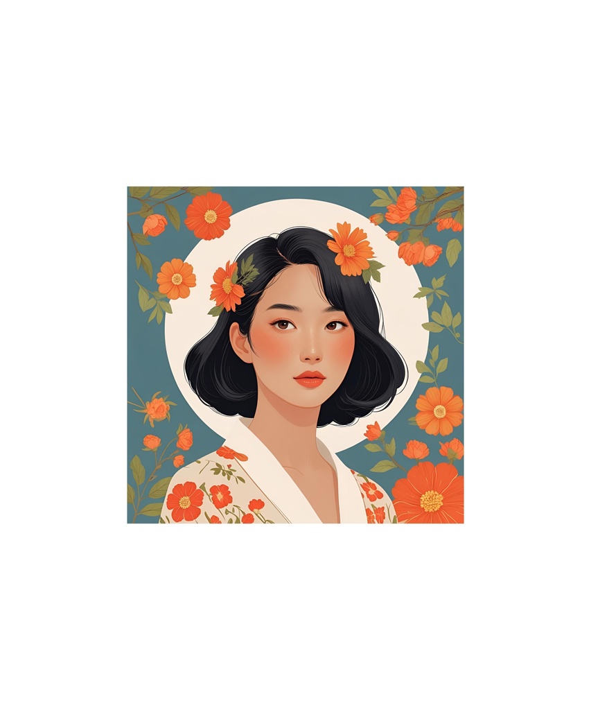 季節と花のレトロイラスト 20枚セット 2