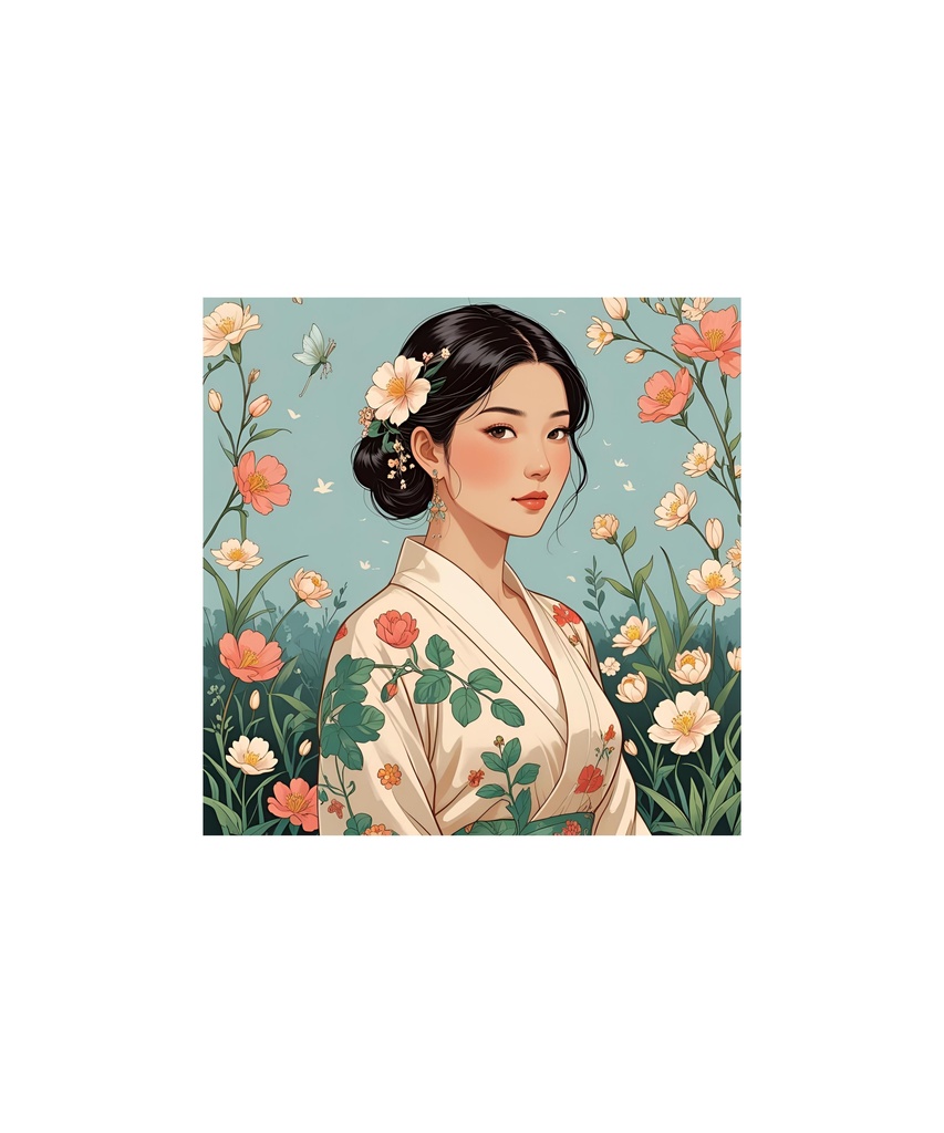 季節と花のレトロイラスト 20枚セット 2