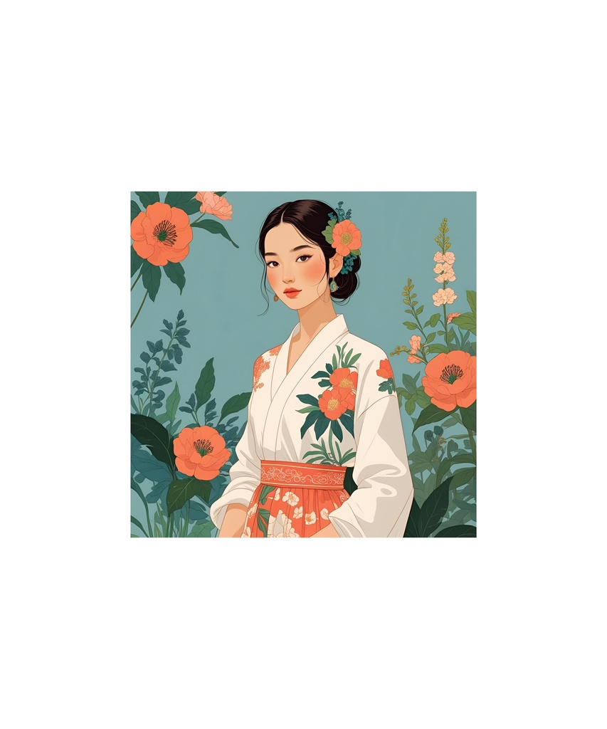 季節と花のレトロイラスト 20枚セット 2