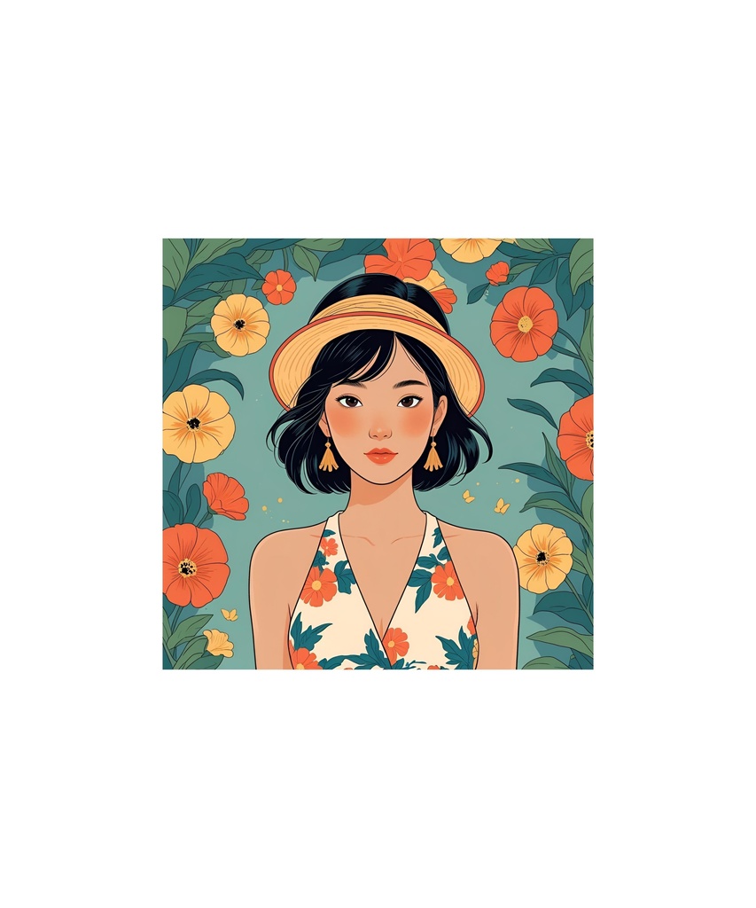 季節と花のレトロイラスト 20枚セット 2