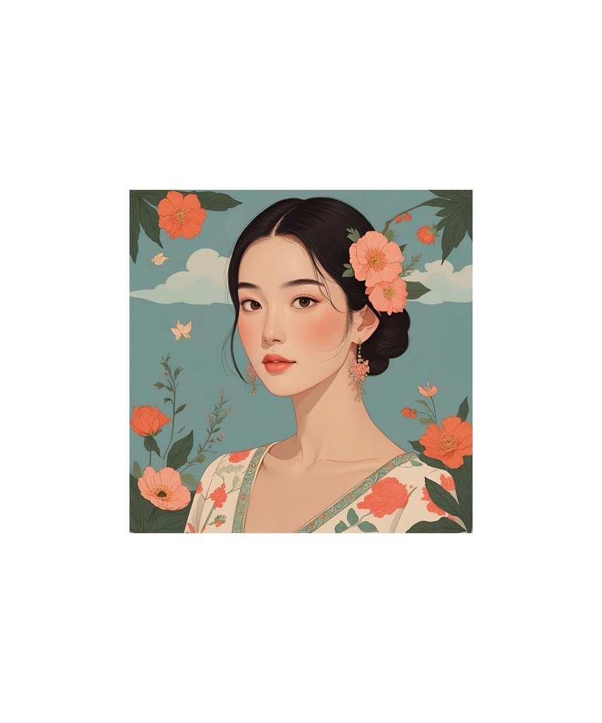 季節と花のレトロイラスト　20枚セット　3