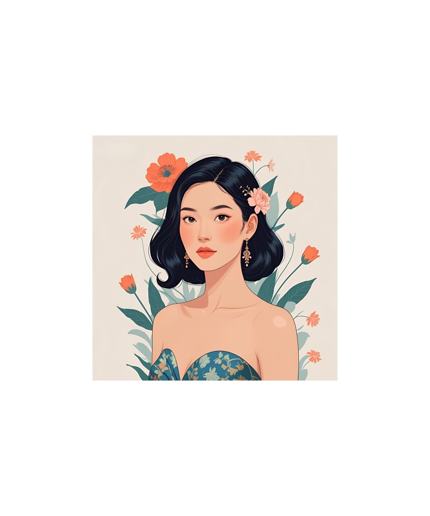 季節と花のレトロイラスト 20枚セット 3