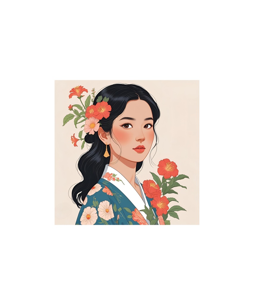 季節と花のレトロイラスト 20枚セット 3