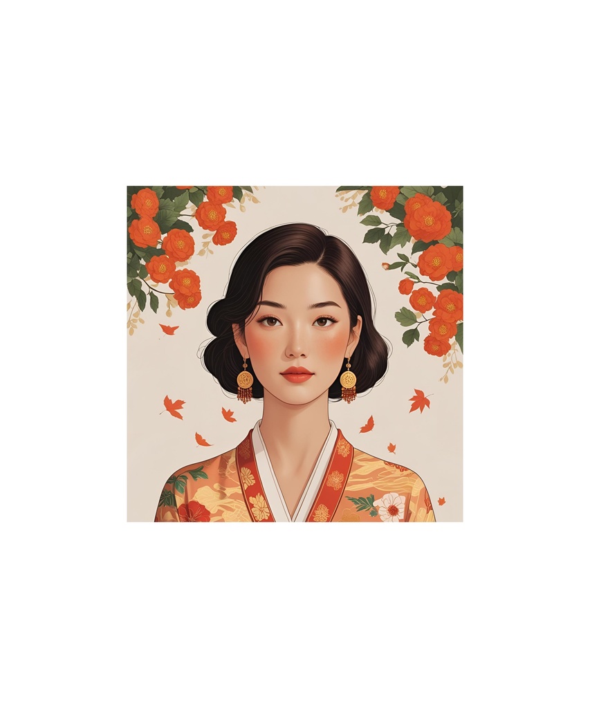 季節と花のレトロイラスト 20枚セット 3