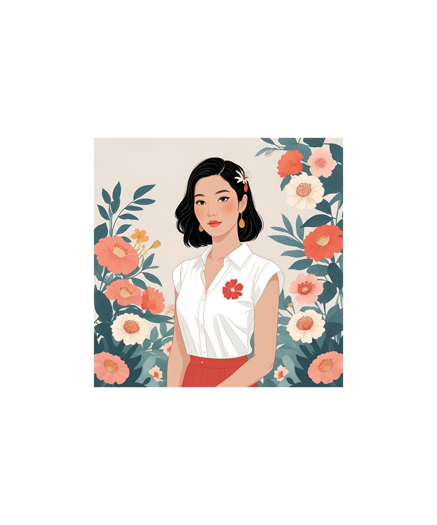 季節と花のレトロイラスト 20枚セット 3