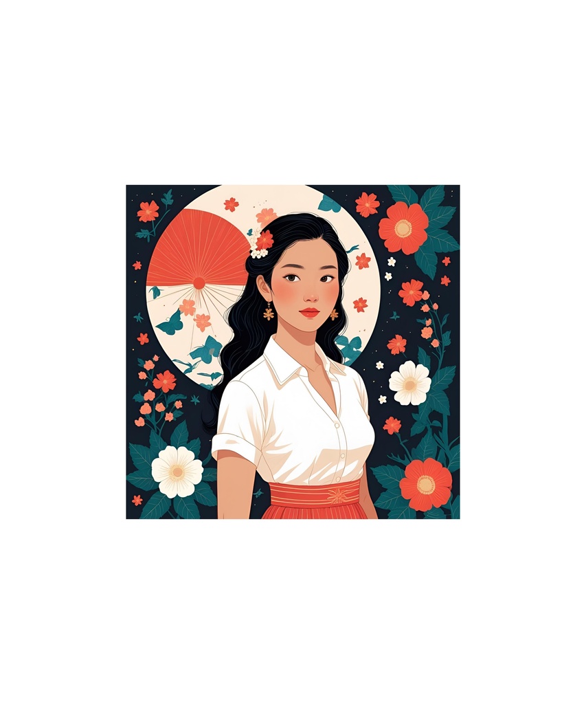 季節と花のレトロイラスト 20枚セット 3