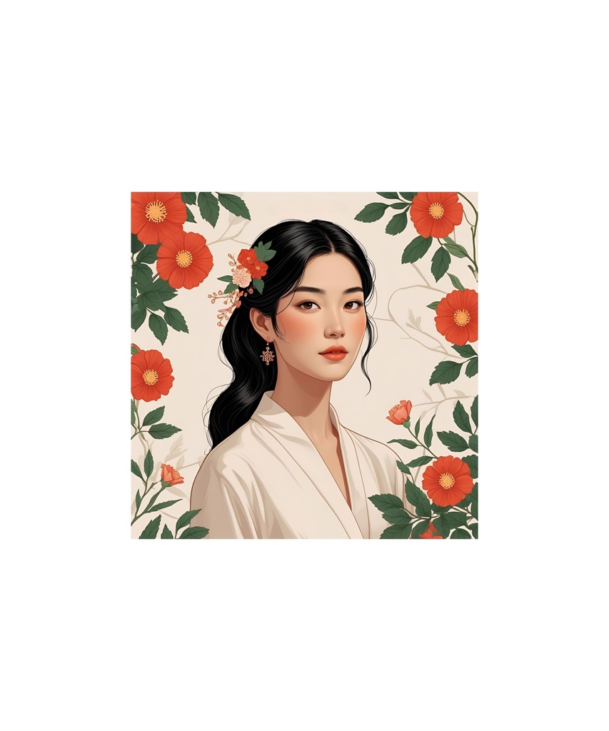 季節と花のレトロイラスト 18枚セット