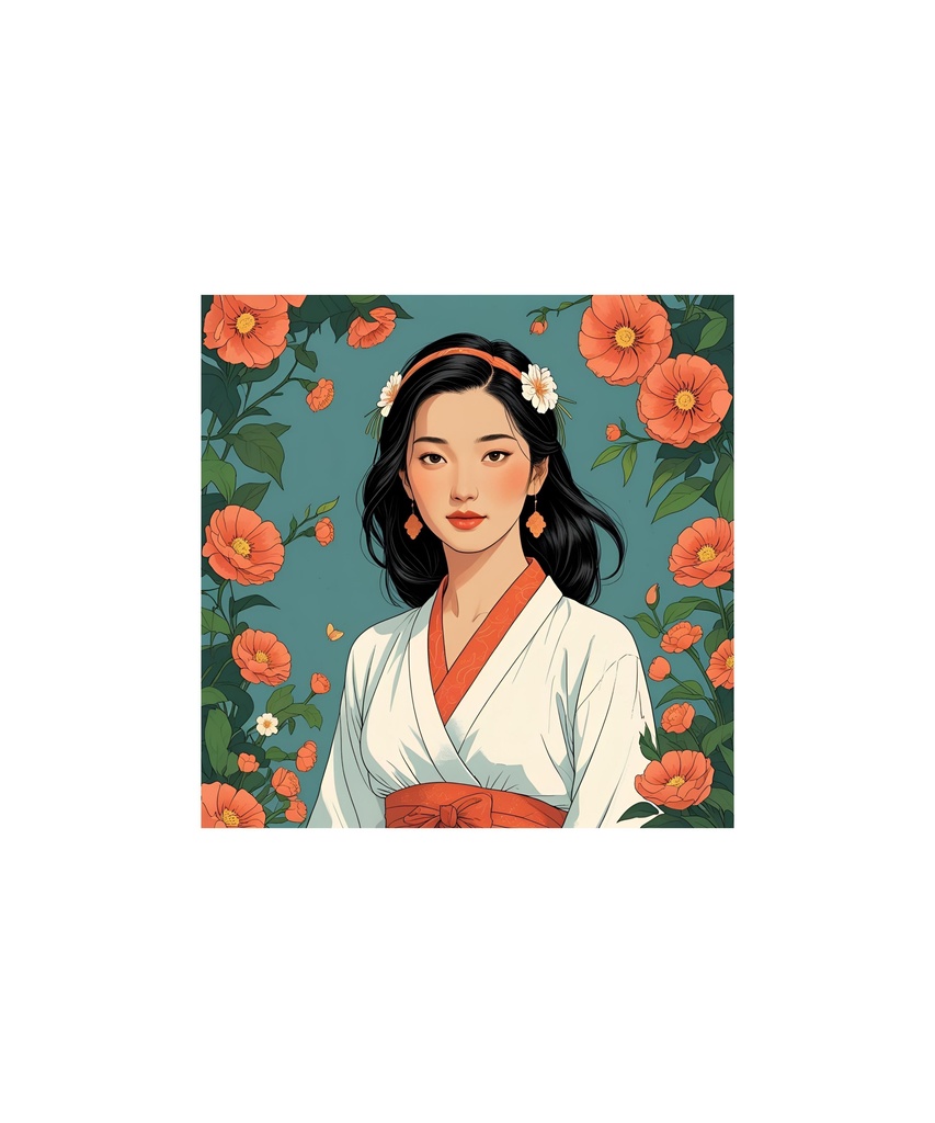 季節と花のレトロイラスト 18枚セット