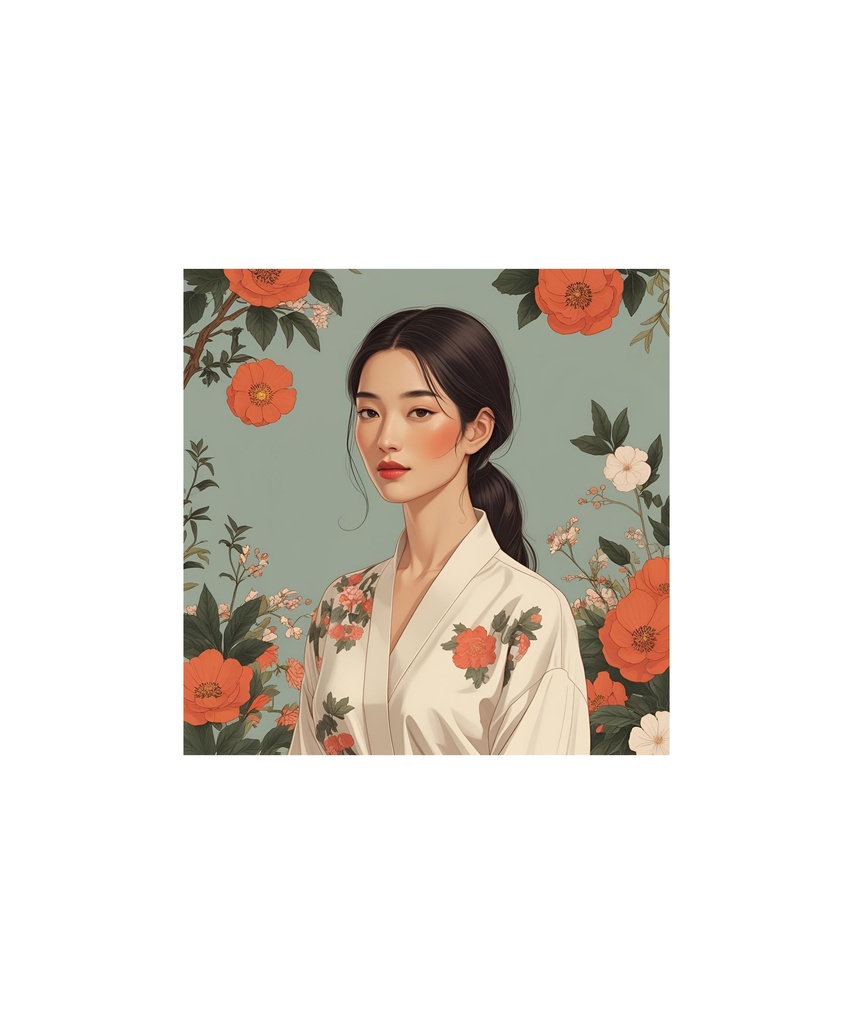 季節と花のレトロイラスト 18枚セット