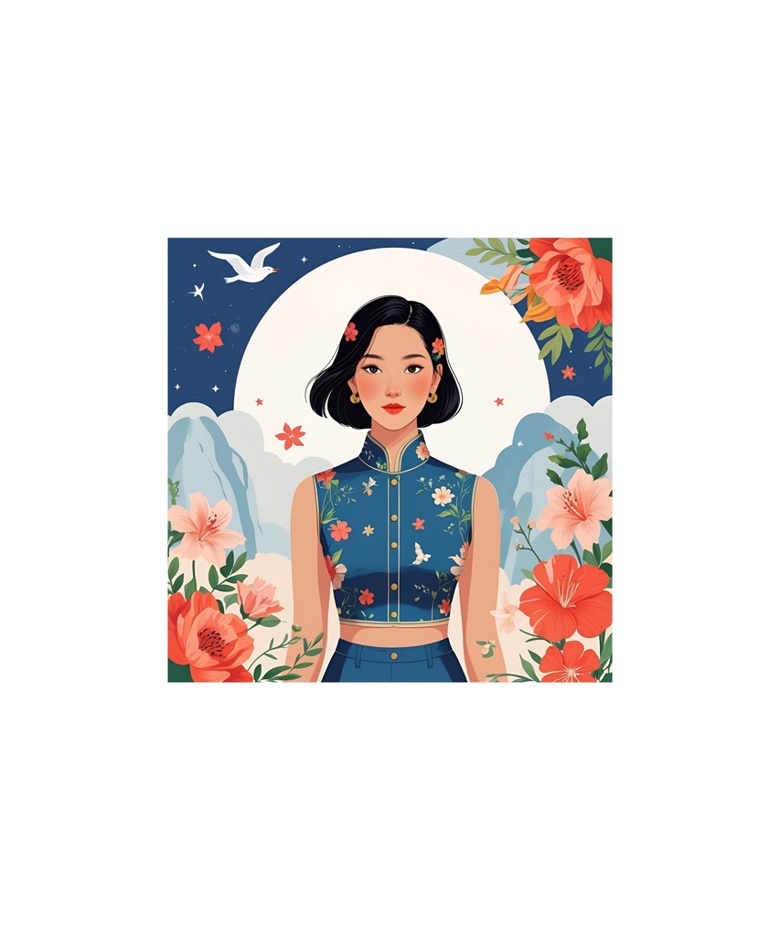 季節と花のレトロイラスト 18枚セット