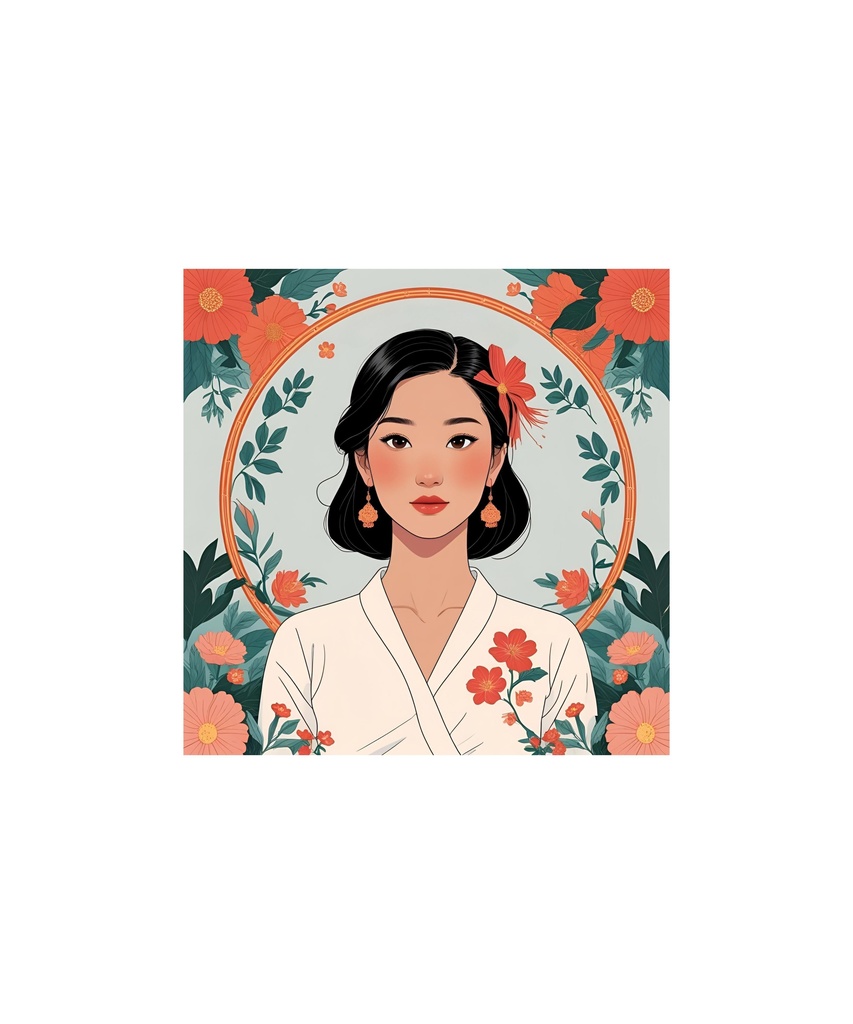 季節と花のレトロイラスト 18枚セット