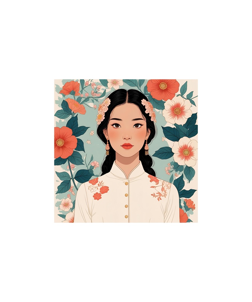 季節と花のレトロイラスト 18枚セット