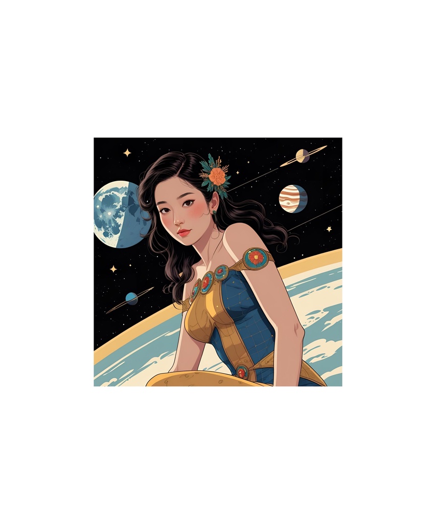 星座と惑星モチーフ レトロイラストセット 88枚