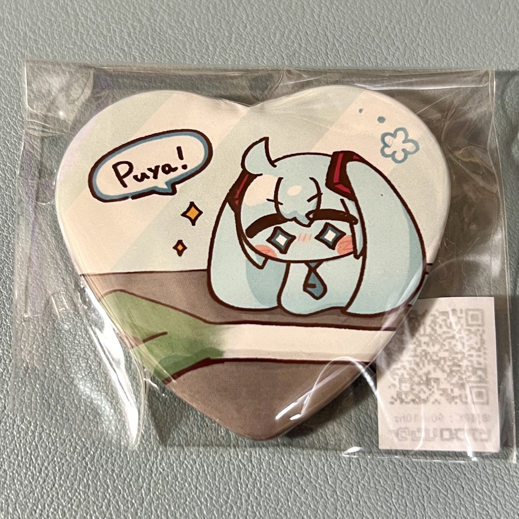 ぷやのお茶会缶バッジ(ミク)