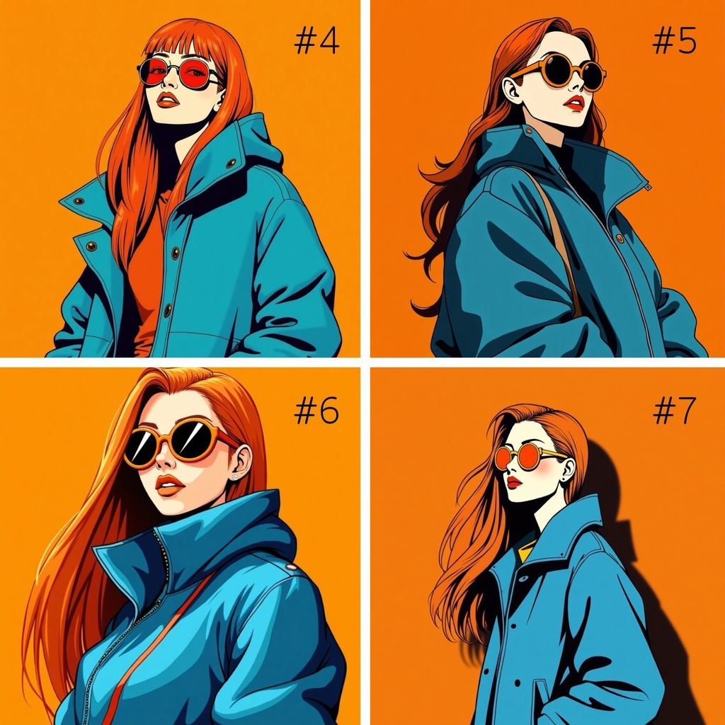 Vivid Orange Girls|ビビッド・オレンジ配信アイコンセット(全7種)