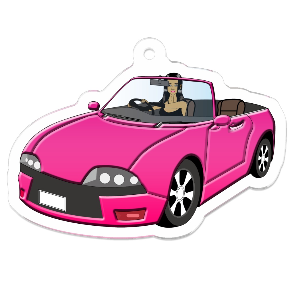 ピチピーチなオープンカーアクリルキーホルダー