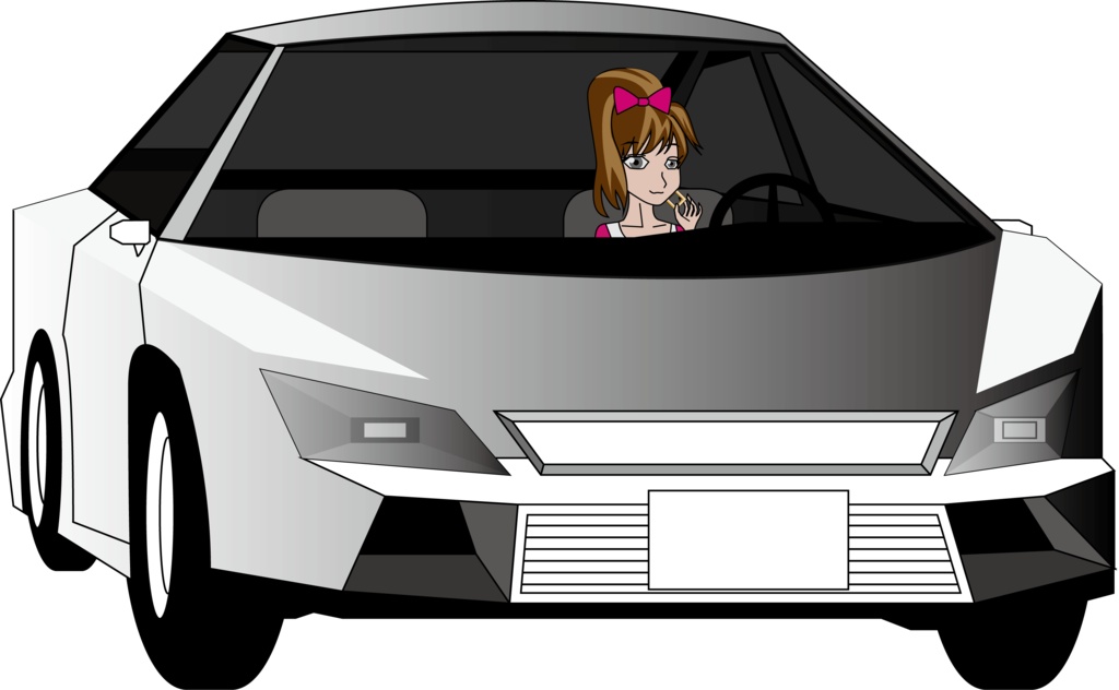 銀色スポーツカーアクリルフィギュア