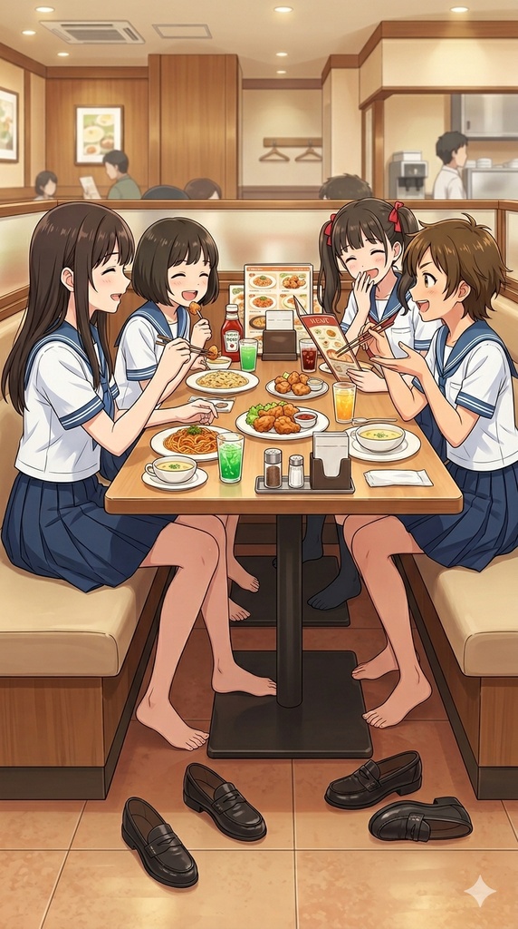 素足履き・制服裸足　イラスト集2