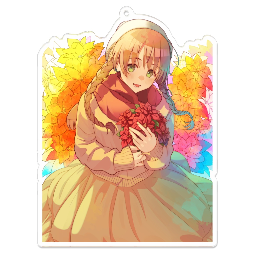 アクリルキーホルダー「ポインセチア～私の心は燃えている～」