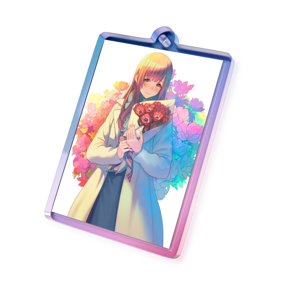 オーロラアクリルキーホルダー【アネモネ~あなたを愛します~】