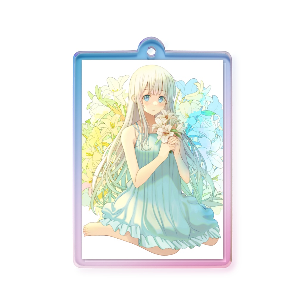 オーロラアクリルキーホルダー【百合~無垢~】