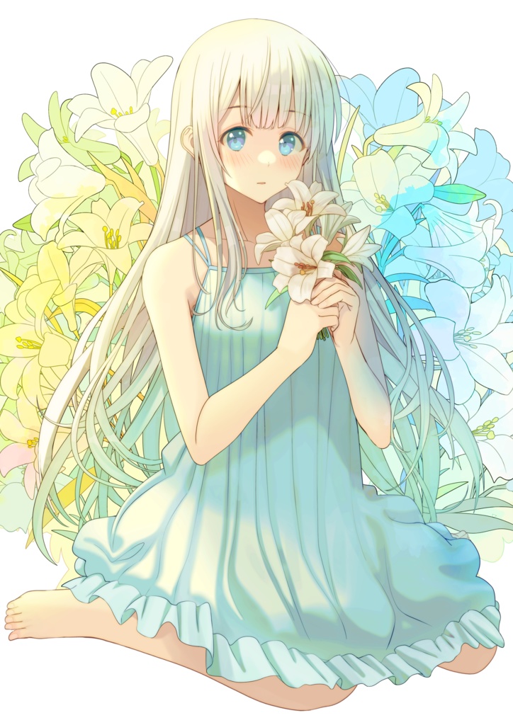 オーロラアクリルキーホルダー【百合~無垢~】