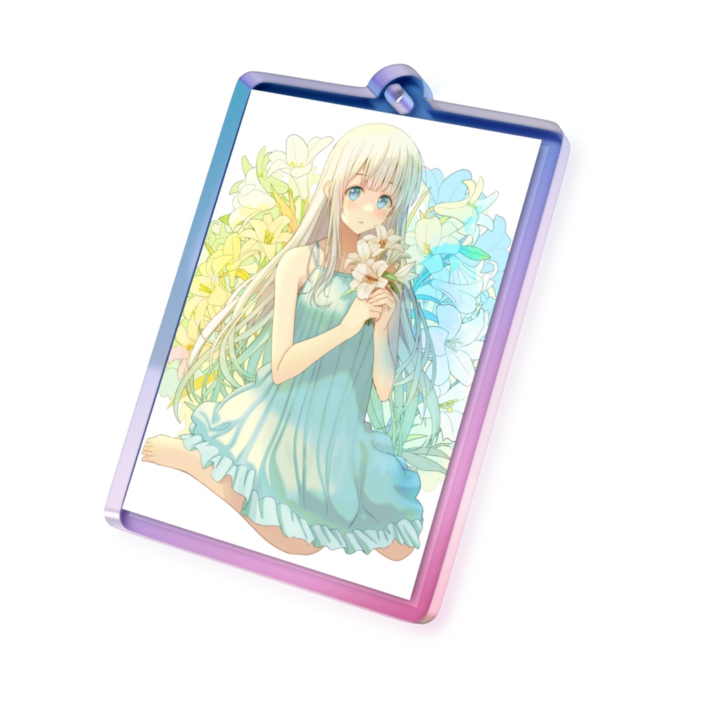 オーロラアクリルキーホルダー【百合~無垢~】