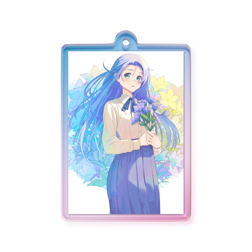 オーロラアクリルキーホルダー【桔梗~気品~】
